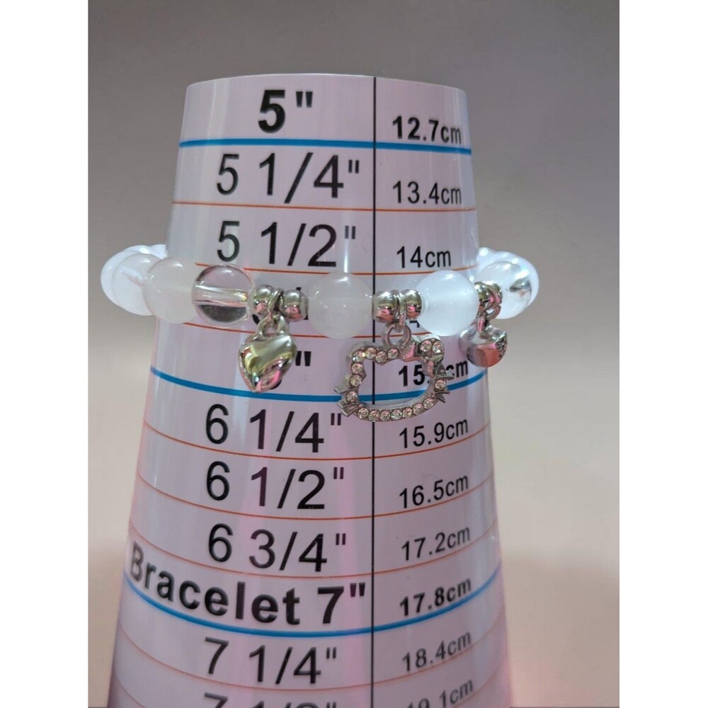 Kawaii Beaded Charm Bracelets Set, Cute Kitty Inspired Jewelry, Coquette Y2K - Picture 4 of 4